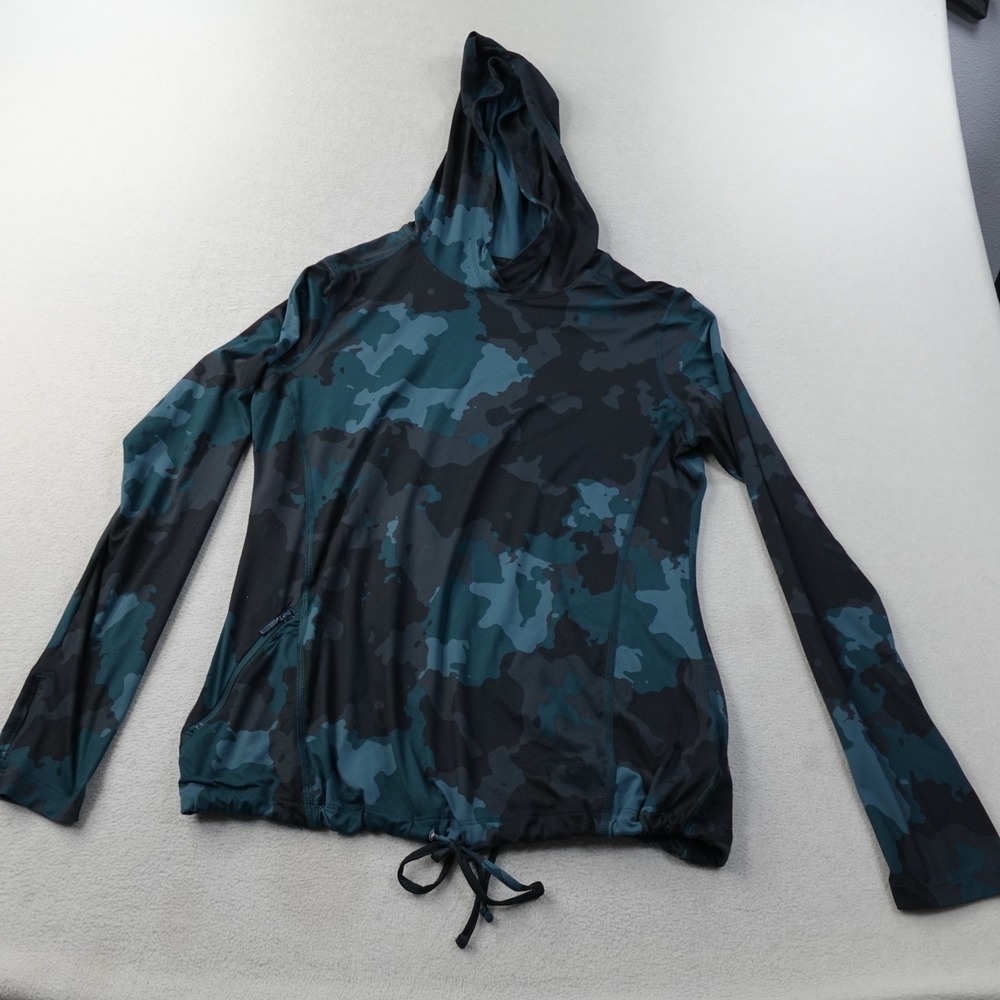 Mountain Hardwear Women's Long Sleeve Hooded Tee - Blue Camouflage